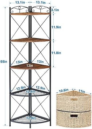 VECELO Corner Cabinet Tall Storage Shelf Display