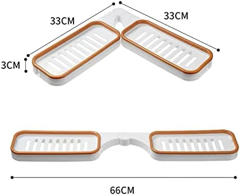 Foldable Corner Storage Shelf Revolving Rack Wall Mounted Bathroom Organizer