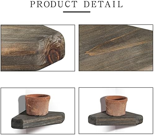 Freezing Point Corner Shelf Rustic Wood Floating Wall Mount Display Storage Decor