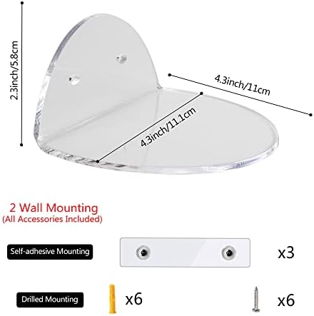 Evron Acrylic Floating Shelves Set of 2 for Wall Decor