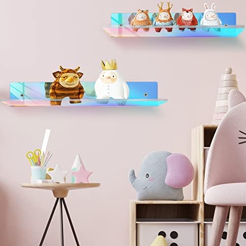 Iridescent Acrylic Floating Shelves 4 Pieces