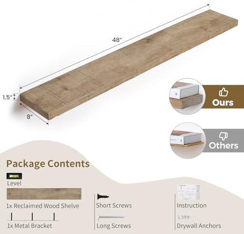 Floating Shelves 8 Inch Deep Rustic Reclaimed Barnwood