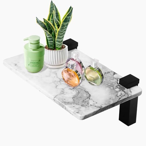 LUANT Bathroom Floating Shelves Marble Stone Wall Mount Organizer
