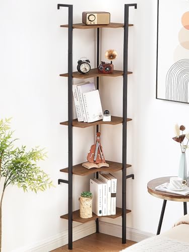 Freexployer 5 Tier Corner Shelf with Metal Frame