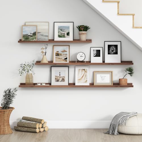 FLYJOE Floating Wall Shelves Set of 4 48 Inch Bookshelf Storage Ledge Decor Frames