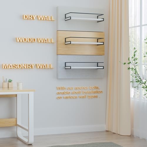 CeleVista 4 Pack Floating Shelves with Towel Bar 16 Inch