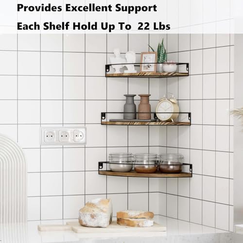 Oxendon Corner Floating Shelves Set of 3 Dark Brown