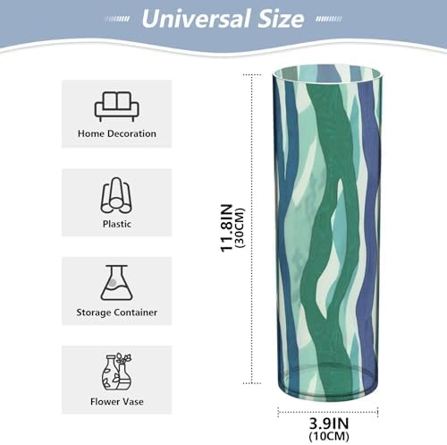 Diblue Green Wave Plastic Hurricane Candle Holder 118 x 39 Inch Wedding Vase