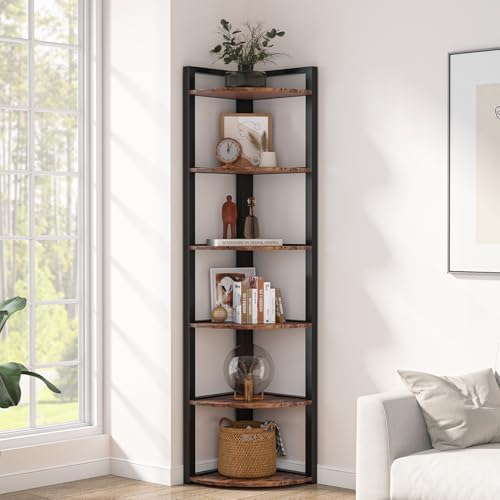 Tribesigns Corner Shelf 6 Tier Modern Bookcase