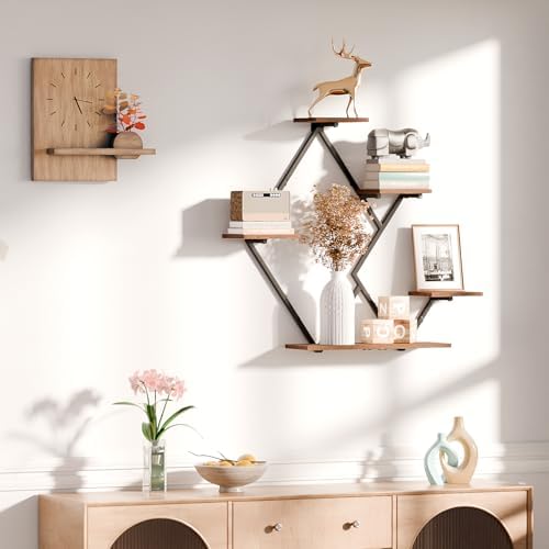 Floating Shelves for Wall Rustic Brown Black