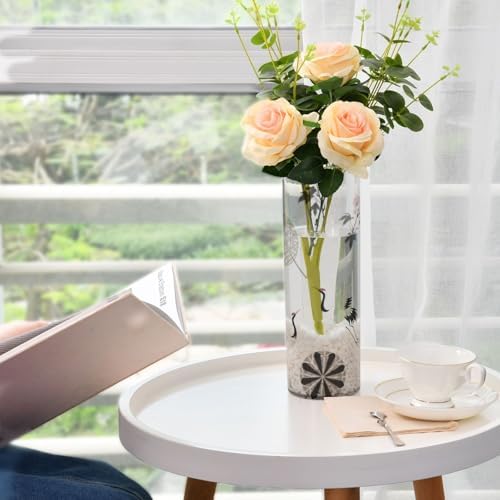 Grey Crane Flower Fan Vase 118 x 39 Inch Decorative