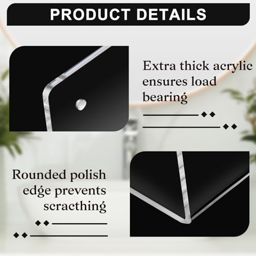 Wenqik Acrylic Floating Shelves 6x6 Inch 6 Packs Wall Display Organizer