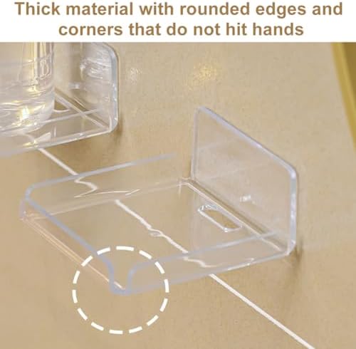 2 Pack Clear Acrylic Floating Shelves Wall Mounted Display Shelves for Home Office Bathroom No Drill Adhesive Shelves