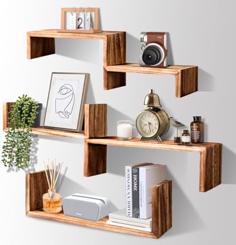 Wood Floating Shelves for Wall Versatile Book Display Shelves