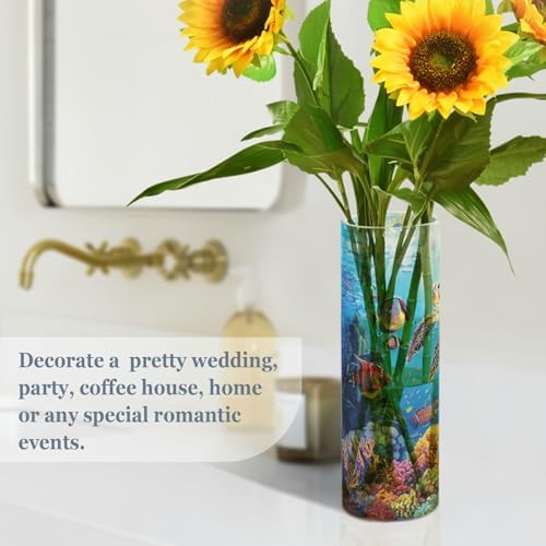 Turtle Plastic Cylinder Vase with Floating Candle Holder