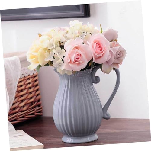 LIFKOME Ceramic Grey Decorative Vase Minimalist
