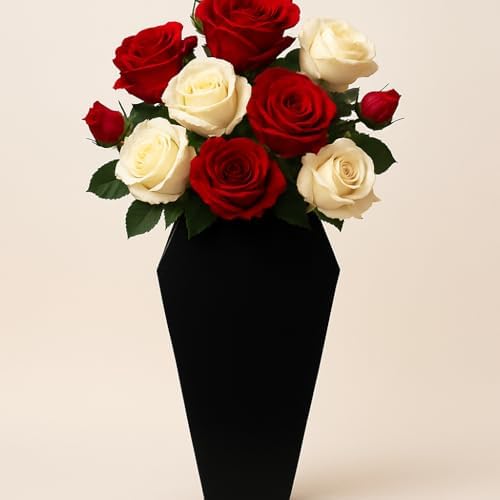 Black Coffin-Shaped Flower Vase Modern Gothic Decor