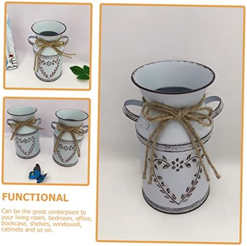 Vintage Metal Flower Bucket for Rustic Decor