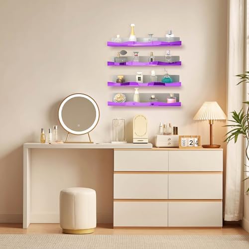 YMVV 157 In Purple Reflective Floating Shelf 4 Pack