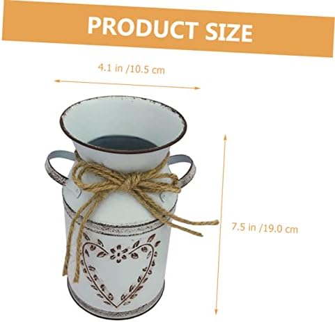 Cabilock Vintage Metal Flower Bucket for Floral Arrangement Rustic Decorative Vase