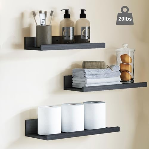 Fixwal Floating Shelves 6-Piece Set Black