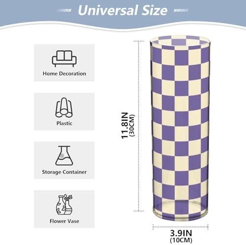 Purple and White American Plaid Plastic Hurricane Candle Holder 118 x 39 Inch