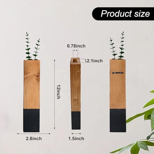 4Pack Wood Wall Planters for Dried Flowers and Greenery