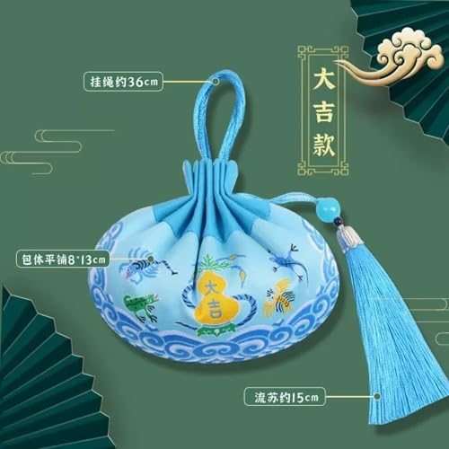 Wormwood Sachet Bag with Tassel Court Style Hanfu Embroidery
