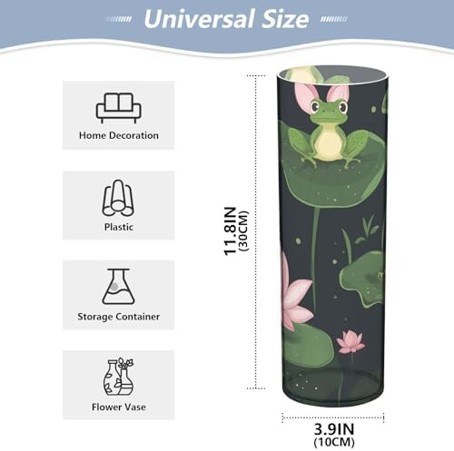 Frog and Flower Plastic Hurricane Vase Decor 118 x 39 Inch
