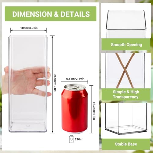 Suream Acrylic Vases for Centerpieces 4 W x 10 H