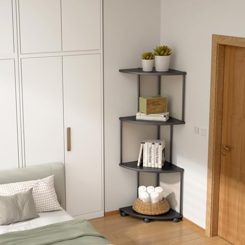 Haomsj 4 Tier Metal Corner Shelf Stand 41 Inches