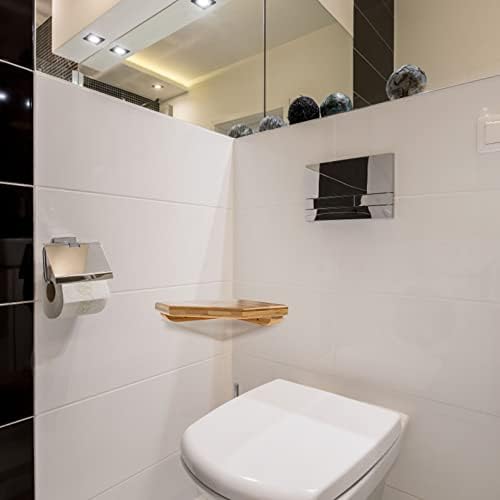 Corner Wall Shelf Bamboo Floating Storage Rack for Home Kitchen Bathroom