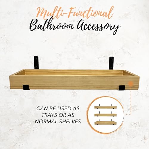 Autumn Alley 3-Tier Floating Wood Shelves Set