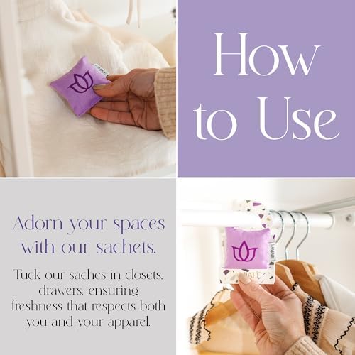 Lamiale Croatian Lavender Scented Sachets - 12 Handmade Natural Air Freshener Moth Repellent