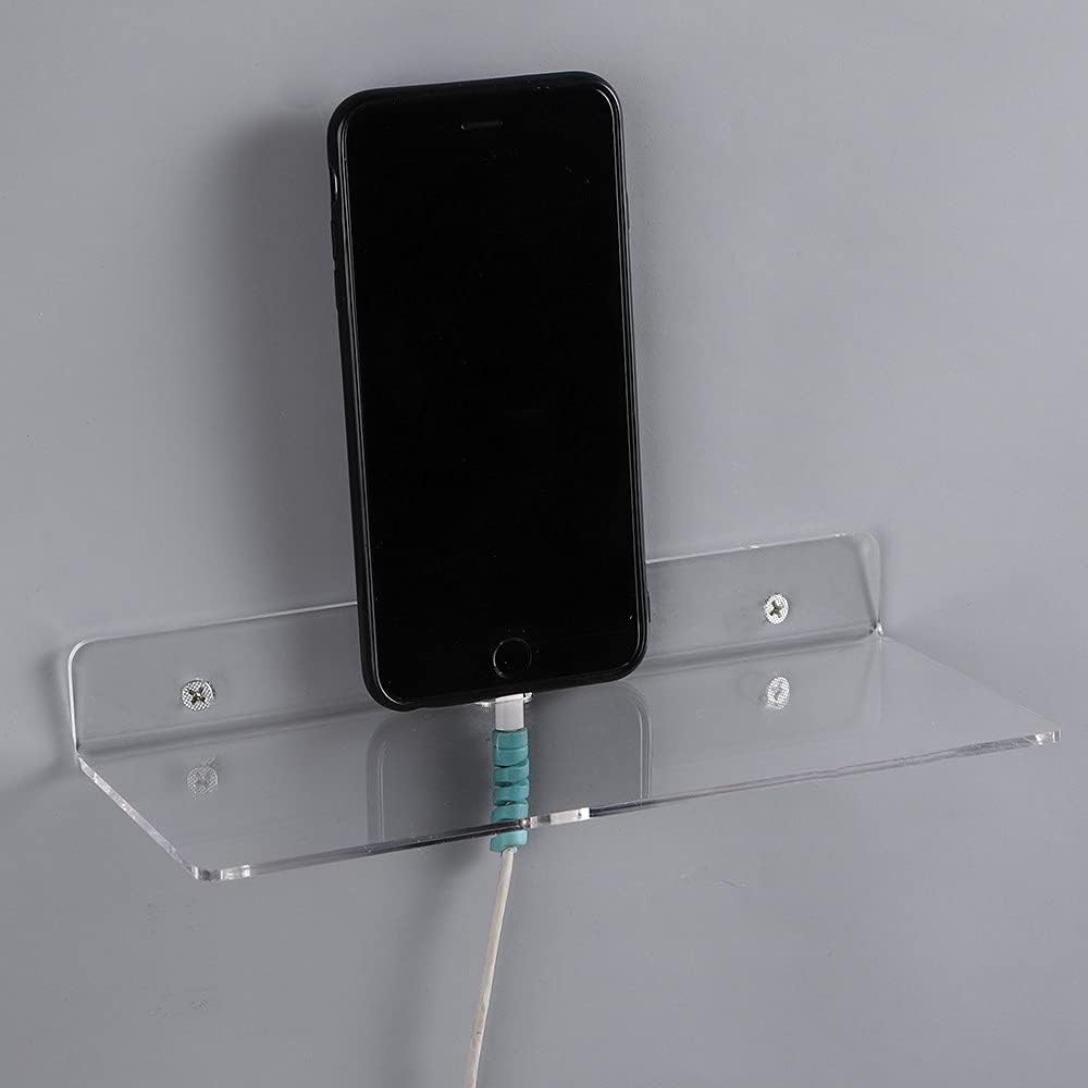 IEEK 4 Piece Clear Acrylic Floating Wall Shelves 9 Inch for Home Decor