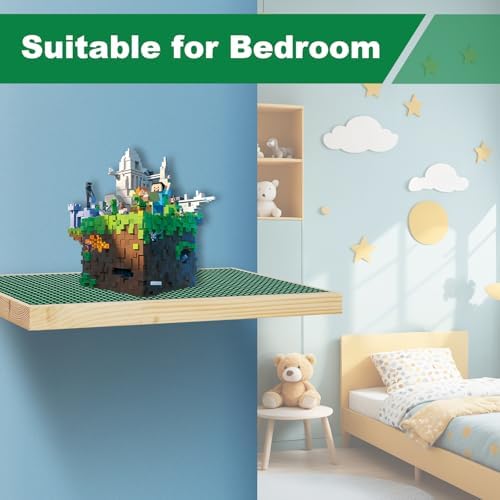 Vivise Display Shelves for Building Bricks 48x24 Wood Wall Mount