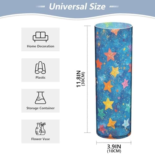 Blue Star Plastic Hurricane Candle Holder 118x39 Inch Aesthetic