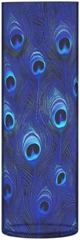 Blue Peacock Feathers Plastic Cylinder Vase 118 x 39 Inch
