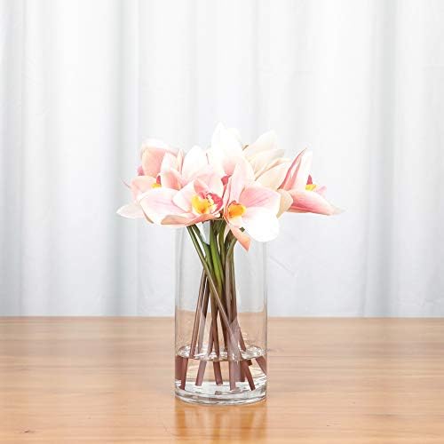 WGVI Quality Thick Cylinder Vase 6 x 8 Clear Glass Container for Wedding Centerpiece Decor Event Home Use