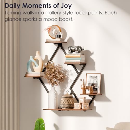 Floating Shelves for Wall Rustic Brown Black