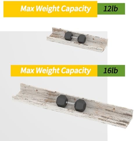 Lyeasw Rustic White Floating Shelves Set of 5