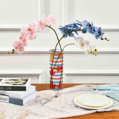 Autumn Maple Leaves Plastic Flower Vase for Home Decor 118 x 39 Inch