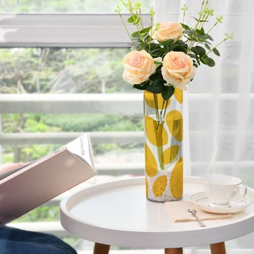 Yellow Spots Plastic Hurricane Flower Vase 118 x 39 Inch