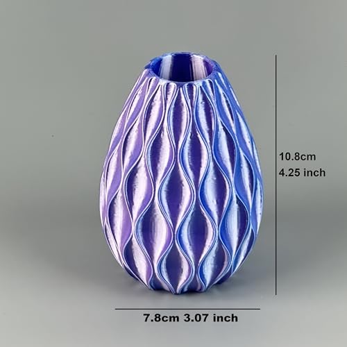 3D Printed Mini Wavy Vase - Blue Pink