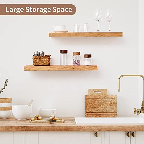 Axeman Reclaimed Elm Floating Wall Shelves 2PCs
