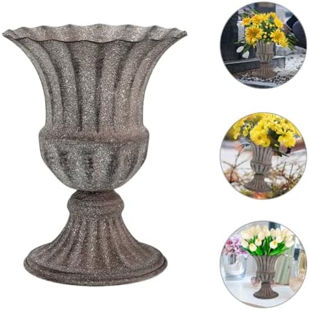 Luxshiny Cemetery Vase Iron Flower Holder for Graves