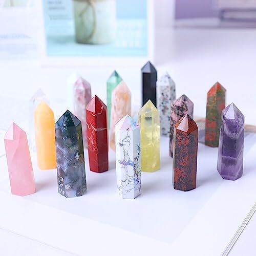 PEKMAR Natural Crystal Tower Rose Quartz Column Amethyst Home Decoration
