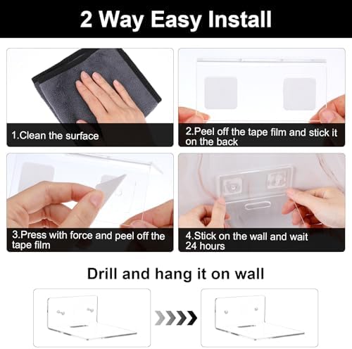 Lemecima 6 Pack Small Acrylic Floating Shelves for Wall