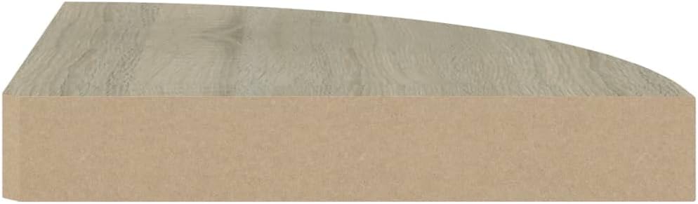 Floating Corner Shelf Oak 98x98x15 MDF for Home Decor