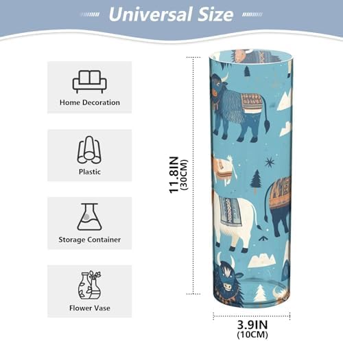 Blue Cattle Of The Bohemian Tribe Plastic Cylinder Vase 118x39 Inch